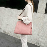 Women Solid Oxford Large Capacity Crossbody Bag Handbag