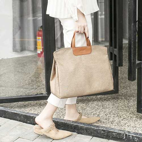 Women Solid Oxford Large Capacity Crossbody Bag Handbag
