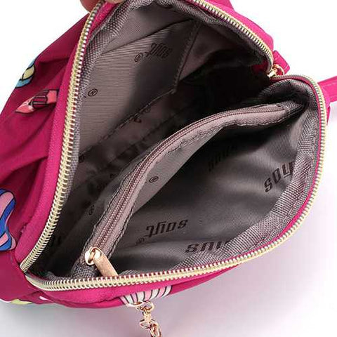 Women Nylon Waterproof Print Clutch Bag Handbag Phone Bag