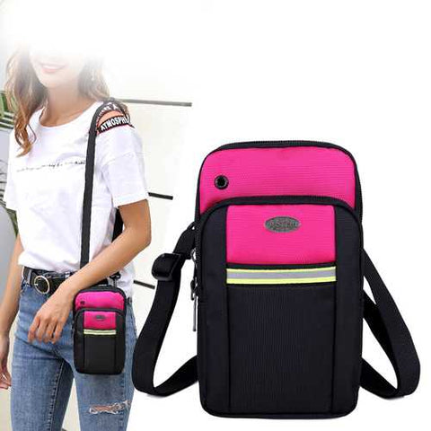 Women Nylon Sling Bag 5.5 Inch Phone Bag Crossbody Bag