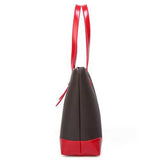 Women Casual Pu Leather Handbag Patchwork Tote