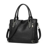 Women Faux Leather Large Capacity Tote Bag Solid Handbag