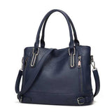 Women Faux Leather Large Capacity Tote Bag Solid Handbag