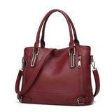 Women Faux Leather Large Capacity Tote Bag Solid Handbag