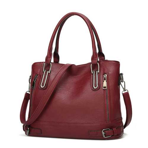 Women Faux Leather Large Capacity Tote Bag Solid Handbag