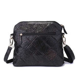 Genuine Leather Flower Decorational Shell Crossbody Bag