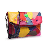 Women Genuine Leather Patchwork Stitching Crossbody Bags