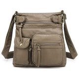 Women Multi-pocket Casual PU Leather Crossbody Bag