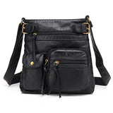 Women Multi-pocket Casual PU Leather Crossbody Bag