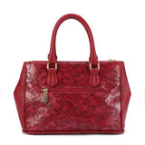 Brenice Women Embossed Handbag Floral Fashion Crossbody Bag