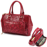 Brenice Women Embossed Handbag Floral Fashion Crossbody Bag