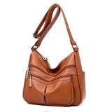 Women Soft Leather Multi-slot Crossbody Bag