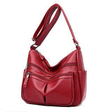 Women Soft Leather Multi-slot Crossbody Bag