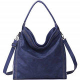 Brenice Rivet Decoration Handbag Women Large Capacity Women PU Leather Shoulder Crossbody Bag