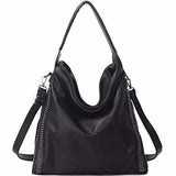 Brenice Rivet Decoration Handbag Women Large Capacity Women PU Leather Shoulder Crossbody Bag