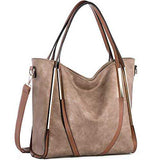 Brenice Women Large Capacity Handbag PU Leather Hardware Tote Shoulder Crossbody Bag