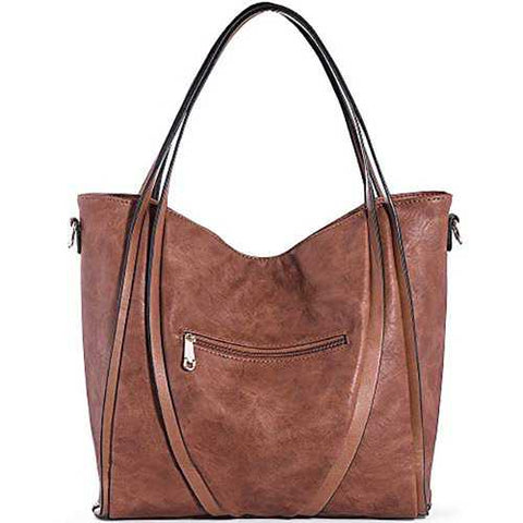 Brenice Women Large Capacity Handbag PU Leather Hardware Tote Shoulder Crossbody Bag