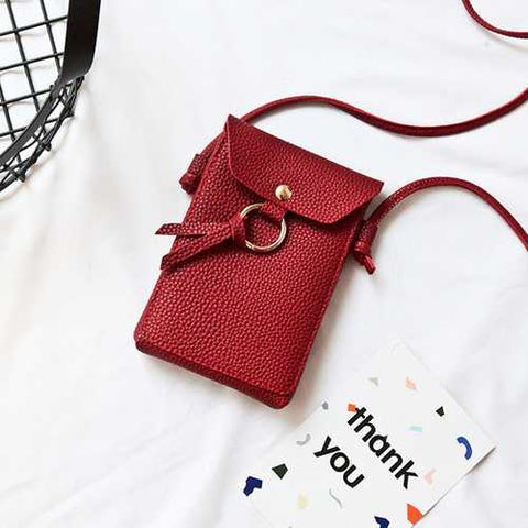 Women PU Leisure 5.5 Inches Phone Bag Crossbody Bag