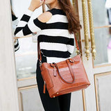 Women Crocodile Pattern Tote Handbag