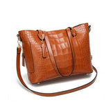 Women Crocodile Pattern Tote Handbag