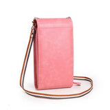 Women Microfiber Hand Painted 6 Card Slot National Phone Bag