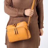 Brenice Women Solid Multi-pocket Faux Leather Crossbody Bag