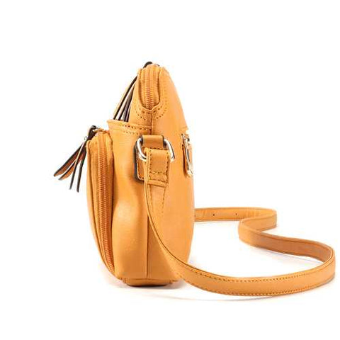 Brenice Women Solid Multi-pocket Faux Leather Crossbody Bag