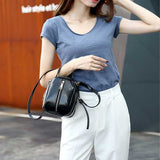 Women Faux Leather Wild Crossbody Bag Fashion Shell Bag