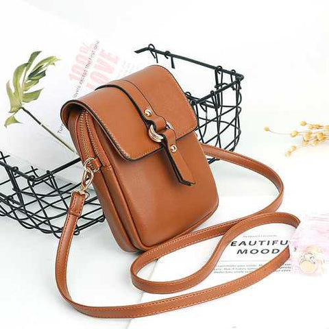 Women Faux Leather Mini Phone Bags Crossbody Bags
