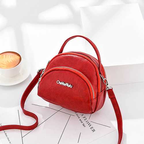 Women Faux Leather Mini Phone Bag Multi-Slot Retro Crossbody