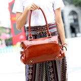 Women Genuine Leather Cowhide Vintage Designer Handbag