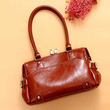 Women Genuine Leather Cowhide Vintage Designer Handbag