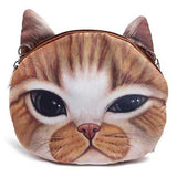 Women Cute Cartoon Cat Head Pattern Shoulder Bag Chain Cross Body Bag
