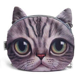 Women Cute Cartoon Cat Head Pattern Shoulder Bag Chain Cross Body Bag