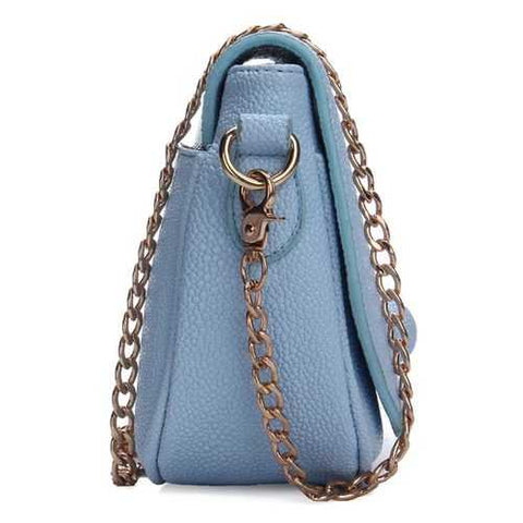 New Korean Fashion Women Bag Pu Leather Chain Cross Body Bag