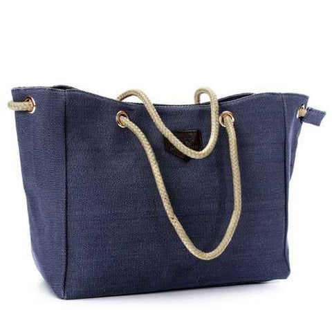 Women Canvas Rope Tote Bags Casual Shoulder Bags