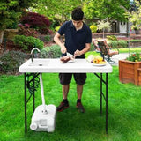 Folding Cleaning Sink Faucet Cutting Camping Table w/ Sprayer
