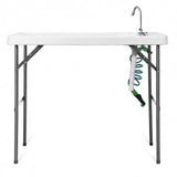 Folding Cleaning Sink Faucet Cutting Camping Table w/ Sprayer