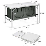 Height Adjustable Folding Camping  Table-Gray